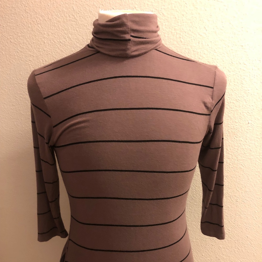 Rebel: Mauve Turtle Neck Dress w/ Pockets